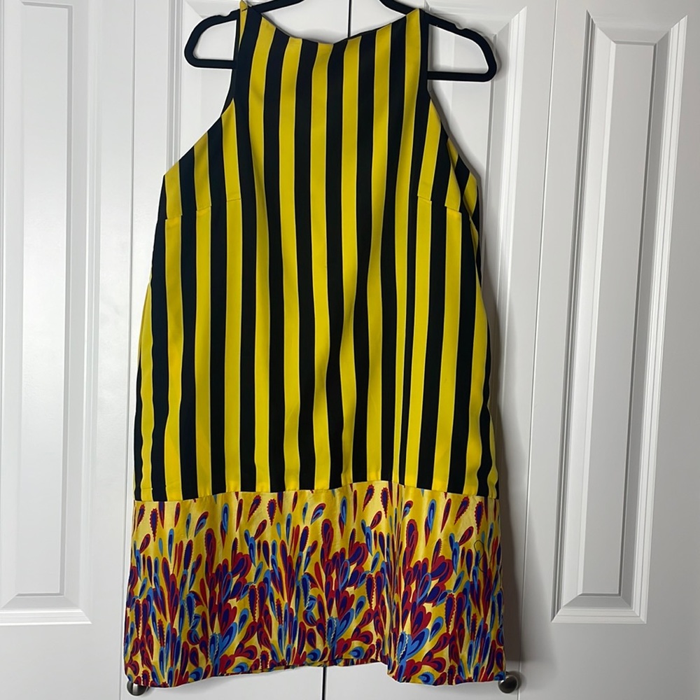 African print DZYN shift dress.